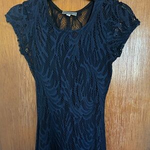 ❤️ Lace Cocktail Dress w/ short sleeves and a slip underneath.